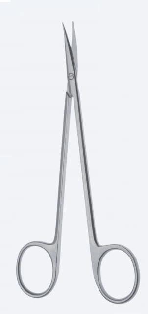 Ножиці, хірургічні, "Reynolds", дисекційні, вигнуті, тупокінцеві, загальна довжина 180 мм, 7 1/8". Бренд - Asanus Medizintechnik Gmb, Німеччина